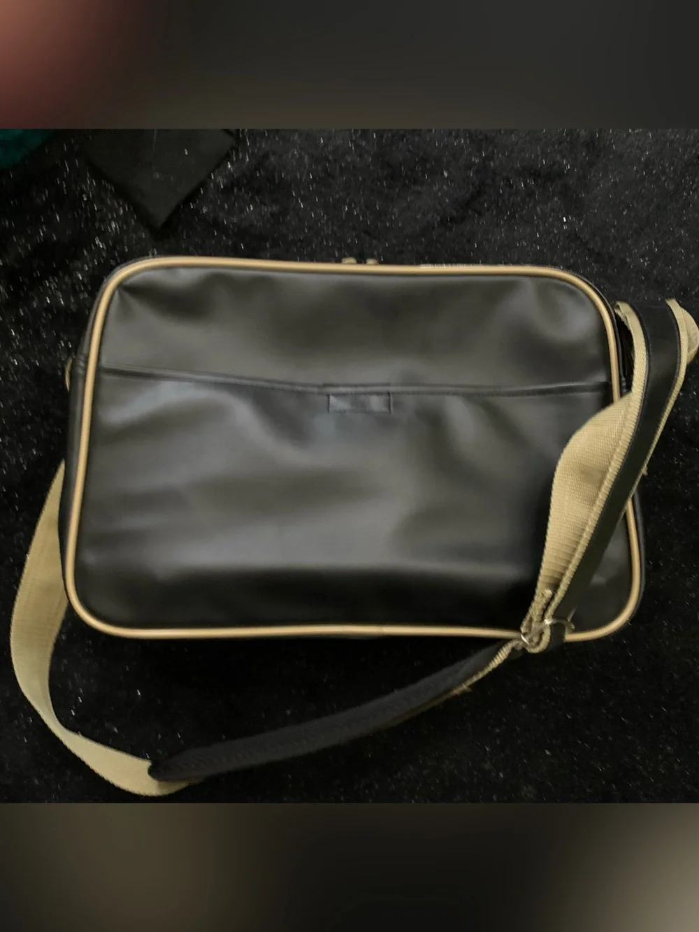 Adidas Black and Gold Logo Messenger Bag